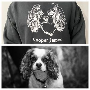 Customized dog picture crew neck